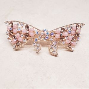 Vintage look beaded gem hair barrette clip